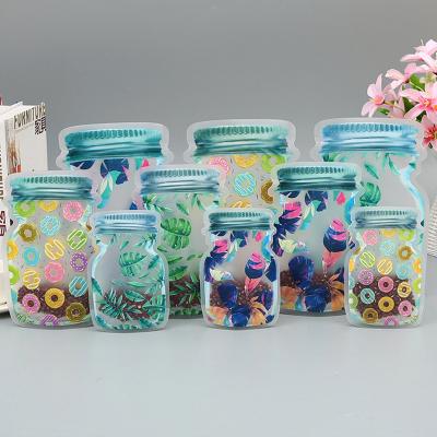 China Moisture Proof Holder Up Bottle Shape Mylar Bags 6 x 6.5cm Custom Candy Cookie Self Sealing Bag For Gummies for sale