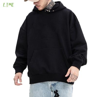 China Anti-Wrinkle Private Label Winter Men's Apparel White Sweatshirt Custom Oversized Logo Hoodies No String Men Plain Black Hoodie for sale