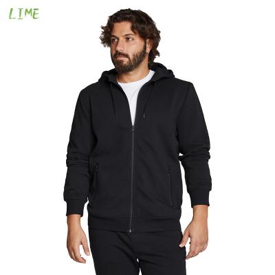 China Custom Manufacture 65% Polyester 35% Cotton Plain Sweatshirt Mens Anti-pilling Full Zip Up Hoodies Custom Blank Hoodies for sale