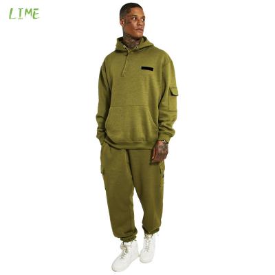 China Viable Streetwear Terry Tracksuit Gym Cotton French Sportswear 2 Piece Hoodie Cargo Sets Custom Mens Tracksuit Sweatsuits Men for sale