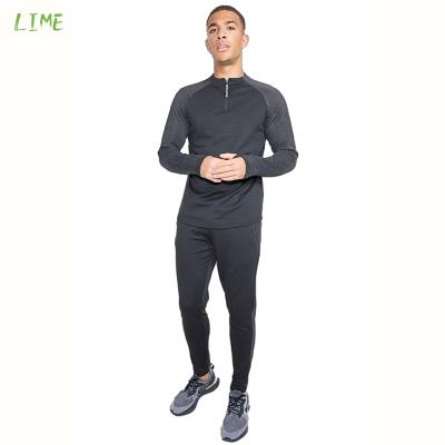 China Factory OEM Viable Quarter Zip Patchwork Gym Sweatsuit Men Set Tracksuit 2 Piece Pant Fits Slim Fit Set For Men for sale