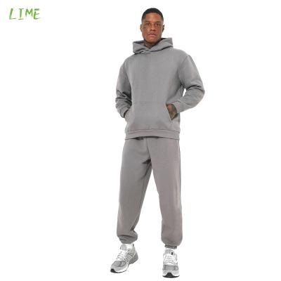 China Oversized Factory OEM Viable Blank No String Mens Hoodie Tracksuit White Sweatsuit Tech Fleece Custom Tracksuit for sale