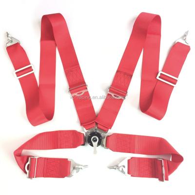 China Wholesale Polyester 3 Inch 4 Point Racing Harness Metal Quick Release Seat Belt With Hook for sale