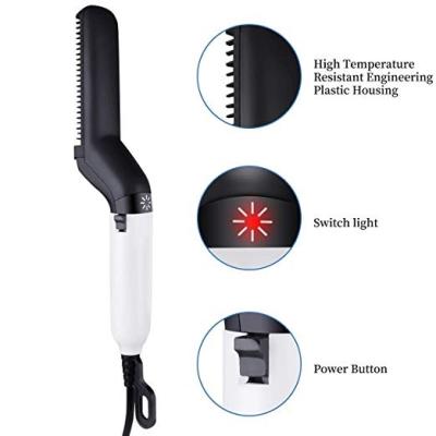 China Electric Beard Hair Straightener+Comb +Styling Comb For Men Beard Hair Straightening Brush With Steam Function for sale