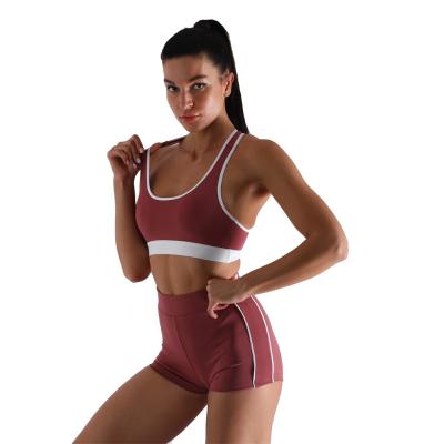 China Breathable Sports Bra And Shorts 2 Pieces Yoga Set For Active Fitness Women Athletic Sports Yoga Suit Wear for sale