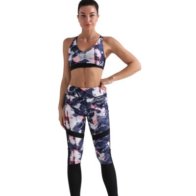 China Breathable Yoga Set Fitness Women 2021 Plus Size Wear Compression Active Spandex Printed Yoga Set Women for sale