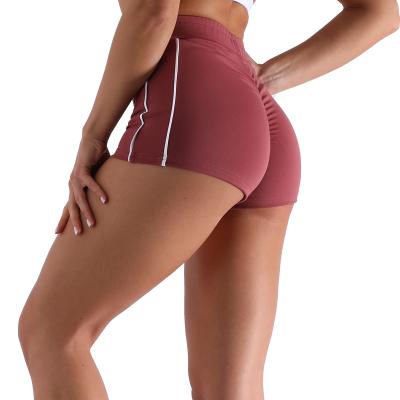 China Breathable High Waist Fitness Shorts For Women Workout Running Gym Wear Stretch Crac! crack! butt biker yoga shorts for sale