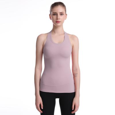 China Hot Sale Breathable Fitness Clothes Exercise O-Neck Tank Top For Active Tank Top Female Running Sports Ladies High Elastic for sale