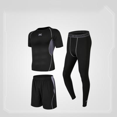 China Wholesale Sportswear Breathable 3 Piece Compression Workout Fitness Clothes Men's Gym Fitness Sportswear for sale