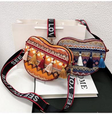 China New Design Fashion Boho Cotton Hippie Shoulder Handmade Side Cross - Body Shoulder Bag Women's Travel Design Festival Hobo Sling Bohemian for sale