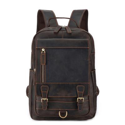 China Best quality anti-theft real leather backpack durable travel laptop backpack simple bag for sale