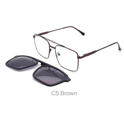 China For Glasses Two-in-One Sunglasses Monocle Frames Box OEM TR90 Doubke Optical Bridge Glasses Clip On Optical Eyewear for sale