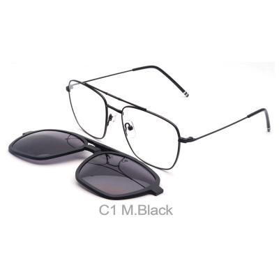 China For Glasses Two-in-One Sunglasses Monocle Frames Box OEM TR90 Doubke Optical Bridge Glasses Clip On Optical Eyewear for sale