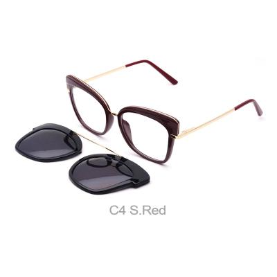 China For Glasses Two-in-One Sunglasses Monocle Frames Box OEM TR90 Doubke Optical Bridge Glasses Clip On Optical Eyewear for sale