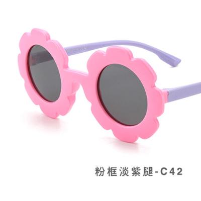 China Fashion Sun Flower Sun Glasses Kids Sunglasses Boys Girls Around Mujer de gafas de sol Baby Kids Sun Glasses UV400 Glass Sun Glasses Beautiful for sale