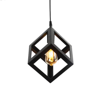 China Residential Nordic Industrial Vintage E27 Model 0005 Attic Black Three Dimensional Lamp Pendant Lights Metal for sale