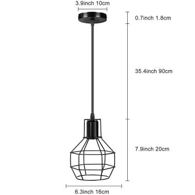 China I0009-1 Industrial Nordic Pendant Lights Industrial Vintage Loft Lamp Iron Art Kitchen Living Room Cage Black Hanging Lamp for E27 for sale