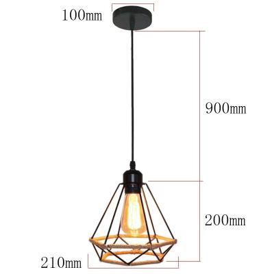 China Modern Nordic Simple Main Staircase Coffeependant Restaurant Retro Lamp Rope Hemp Dining Room Lighting Modern Chandelier for sale