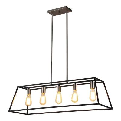 China Residential Hot Selling Black Rectangle LED Linear Pendant Light For Dining Room for sale