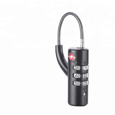 China Custom Zinc Alloy Digital Combination TSA Luggage Lock With Cable for sale