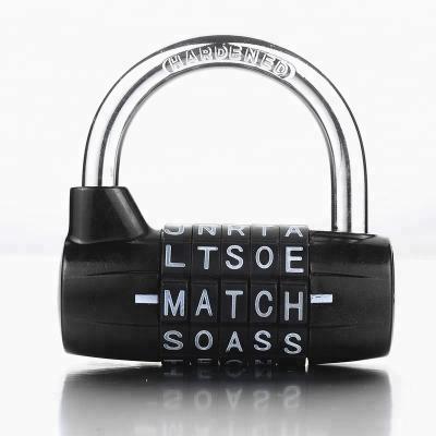 China 5 Digit Letter Word Metal Combination Lock And Code Zinc Alloy Padlock for sale