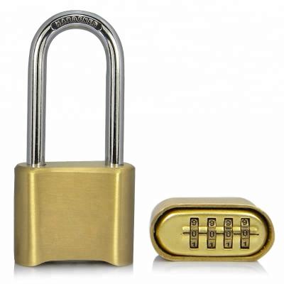 China Long Shackle Door Safe Brass Digital Combination Bottom Code Padlock for sale