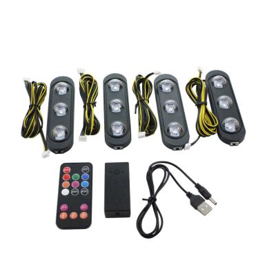 China Auto Interior Strobe Lights Mat Breathing Atmosphere Light Decorates Car Foot Light Deco LED Game Install Updated Voice Control Control for sale