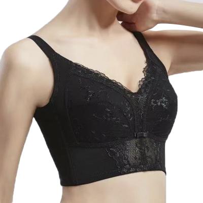 China 2021 QUICK DRY Hot Customize Women Breathable Cup Lace Corset Slim No Six-breasted Black No Rim Body Gathered Full Breast Cup Corset Top for sale