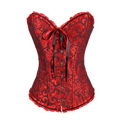 China Wholesale Antibacterial Customization Bustiers Corset Tops Multicolor Jacquard Fabric Women Lace Jacquard Court Women's Four-Season Corset for sale