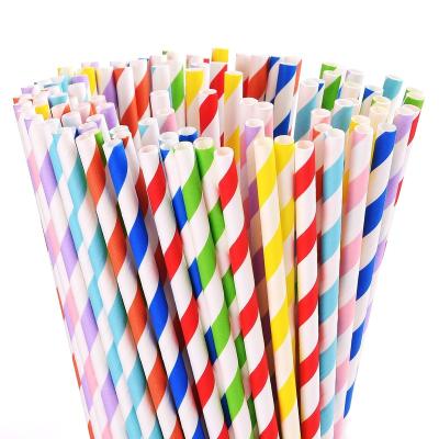 China Custom Colorful Disposable Wholesale Drinks Biodegradable Paper Straw for sale