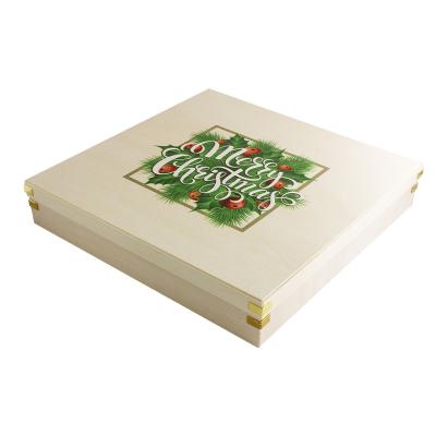 China Customized Premium Eco-friendly Biodegradable Mooncake Box Cake Chocolate Wooden Packaging Christmas Gift Box for sale