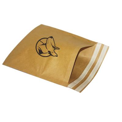 China Biodegradable Custom Logo Brown Kraft Paper Food Bag Mailing Bags For Shipping With Closure for sale