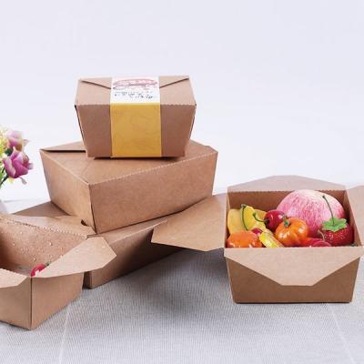 China Portable amistoso de Eco del diseño de una sola pieza disponible para llevar de la caja del papel de Kraft en venta