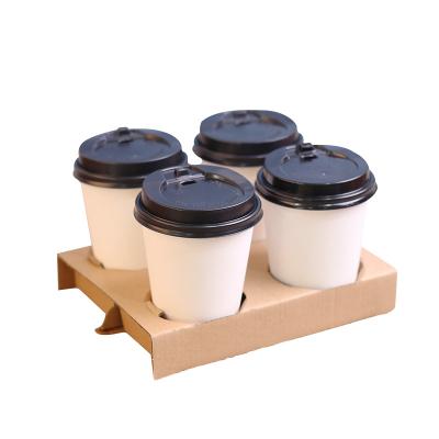 Cina Il supporto di tazza di carta eliminabile del cartone di Kraft del trasportatore della tazza di caffè porta via il trasportatore in vendita