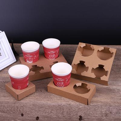 Chine 4 tasses de Papier d'emballage de carton de support de tasse de papier jetable biodégradable à vendre