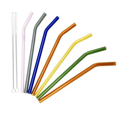 China SGS Borosilicate Glass Straws Eco Friendly Glass Drinking Straw Set for sale