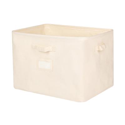 China Sustainable Wholesale Household Polyester Fabric Flat Stackable Clothing Storage Box Product With Handle And Zipper for sale