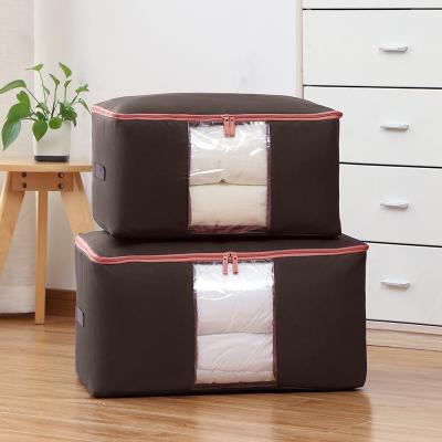 China Factory Hot Selling Viable Thickened Washable Large Oxford Clothes Closet Sundries Stitch Window Storage Storage Bag Movable Set for sale