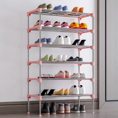 China Modern Economical Multifunctional Plastic Assembled Rack Household Shoe Rack Household Floor Shoe Cabinet Storage Overlay for sale