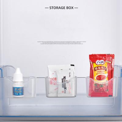 China New Design Clip Small Household Storage Box Desktop Plastic Storage Box Refrigerator Seasoning Bag Stocked Storage Box for sale