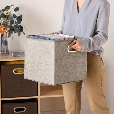 China Hot Selling Home Office Nonwoven Fabric Cabinet Small Viable Custom Foldable Metal Buckle Square Storage Box Without Cover for sale