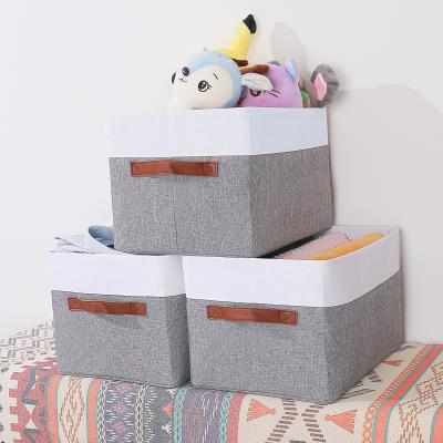 China Wholesale Modern Durable Canvas Collapsible Basket Bin Storage Organizer Wardrobe Folding Storage Box for sale