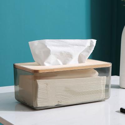 China Nordic Wooden Square Modern Decor Sanitary Napkin Dispenser Tissue Box Hotel Tissue Box Living Room Paper Plastic Plastic for sale