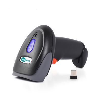 China 2.4G Wireless Fast Laser 100m Fast Scanning 1D Barcode Reader Wireless Scanner For Supermarket for sale