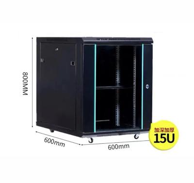 China 15U 600x600x800mm Network Cabinet Server Steel Standard Wall Mounted VCR Cabinet Dim Current Box for sale