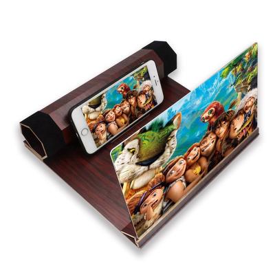 China Wooden 12 Inch HD 3D Cells Video Amplifier Foldable Mobile Phone Screen Magnifier Smart Cell Phone Magnifier for sale