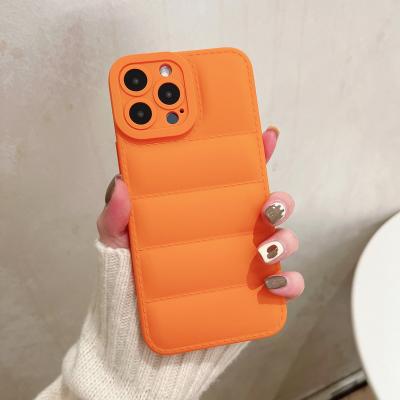 China Dropship Colorful Shockproof Reseller TPU Stripper Soft Coat Down Cotton Jacket Cell Phone Case For iphone 13 pro max for sale