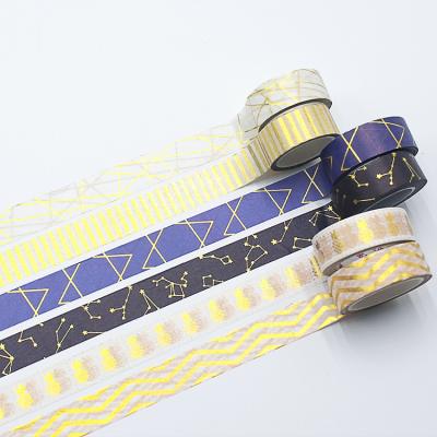 China ANTISTATIC Custom Printing Self Adhesive Color Decoration Masking Washi Tape Gold Foil Stamp Washi Tape for sale