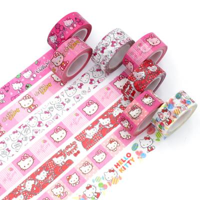 China ANTISTATIC Custom Printed Cute Design Kawaii Cartoon Masking Decoration Washi Paper Tape Set for sale