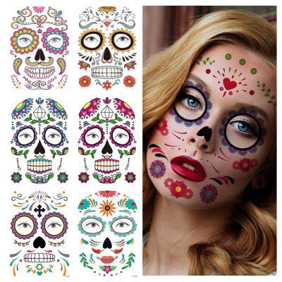 China Removable Temporary Tattoo Sticker Temporary Face Sticker Halloween Accept Custom Design Tattoo Sticker for sale